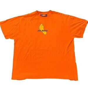 Vintage 90s Joe Boxer Foot Double Sided Promo Orange Shirt Adult XXL
